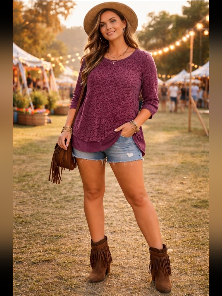 34 Lucky Brand Burgundy Sweater Top